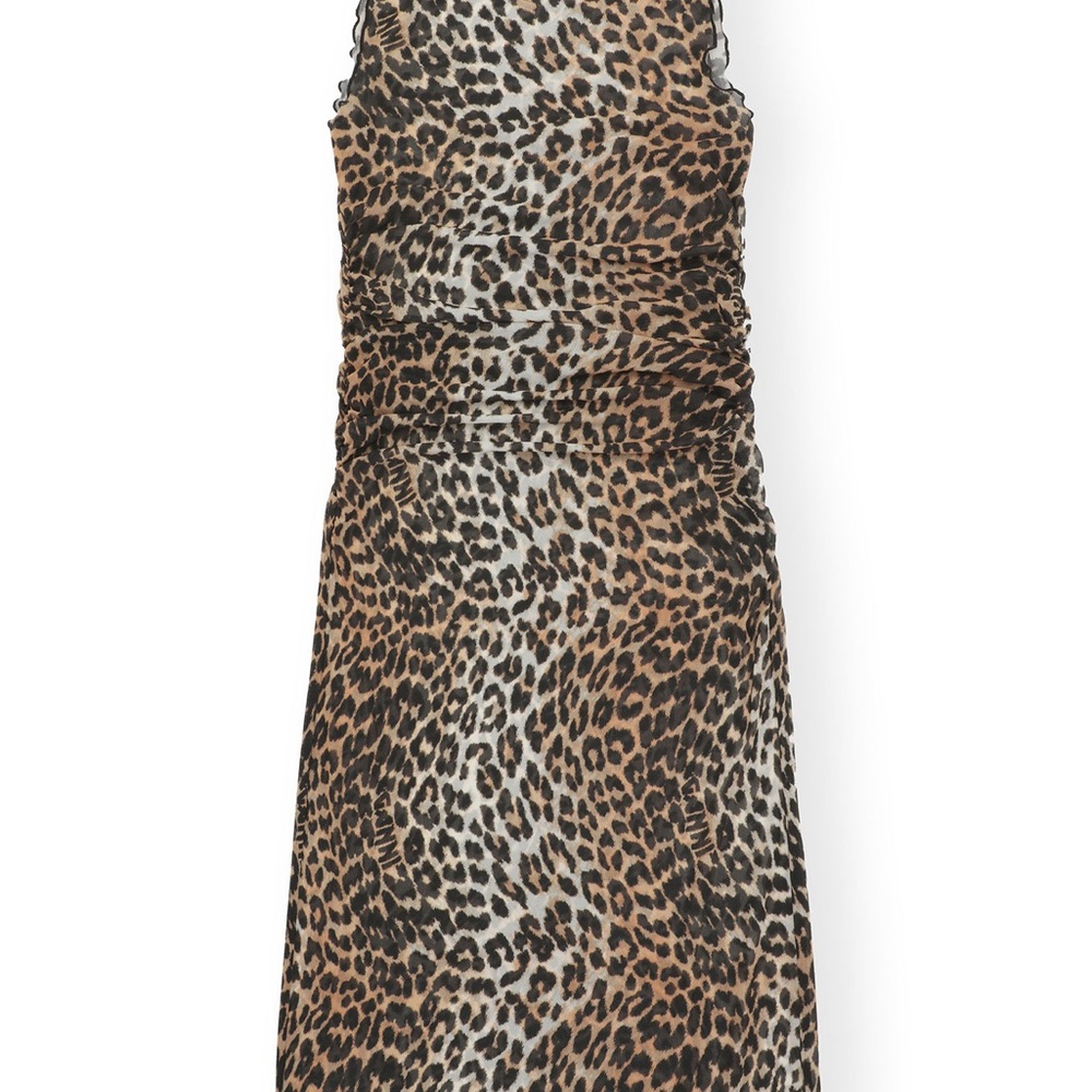 Ganni Leopard Print Sleeveless Dress